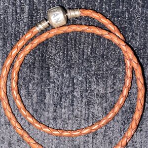 pandora Brown Braided Leather Bracelet